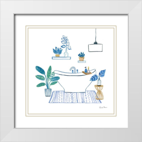 Relax II White Modern Wood Framed Art Print with Double Matting by Zaman, Farida