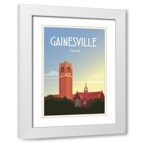 Gainesville White Modern Wood Framed Art Print with Double Matting by Escalante, Omar