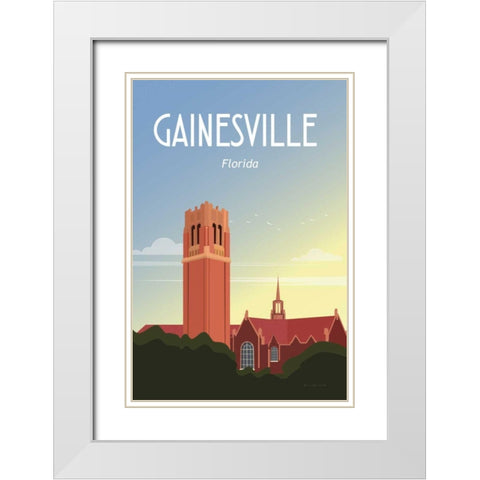 Gainesville White Modern Wood Framed Art Print with Double Matting by Escalante, Omar