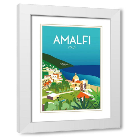 Amalfi White Modern Wood Framed Art Print with Double Matting by Escalante, Omar