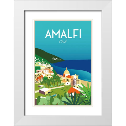 Amalfi White Modern Wood Framed Art Print with Double Matting by Escalante, Omar