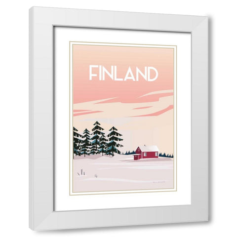 Finland II White Modern Wood Framed Art Print with Double Matting by Escalante, Omar