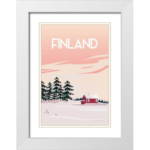 Finland II White Modern Wood Framed Art Print with Double Matting by Escalante, Omar