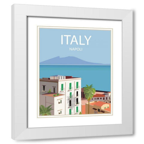 Napoli White Modern Wood Framed Art Print with Double Matting by Escalante, Omar