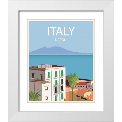 Napoli White Modern Wood Framed Art Print with Double Matting by Escalante, Omar