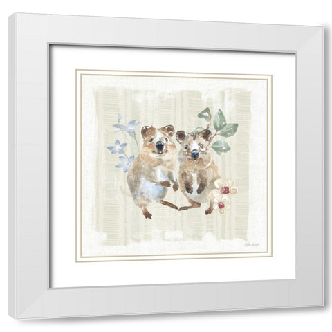 Aussie Love VI White Modern Wood Framed Art Print with Double Matting by Grove, Beth