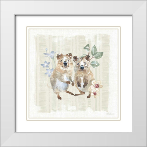 Aussie Love VI White Modern Wood Framed Art Print with Double Matting by Grove, Beth