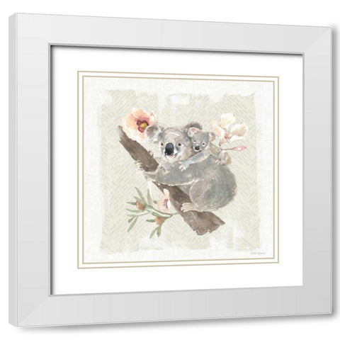 Aussie Love VII White Modern Wood Framed Art Print with Double Matting by Grove, Beth