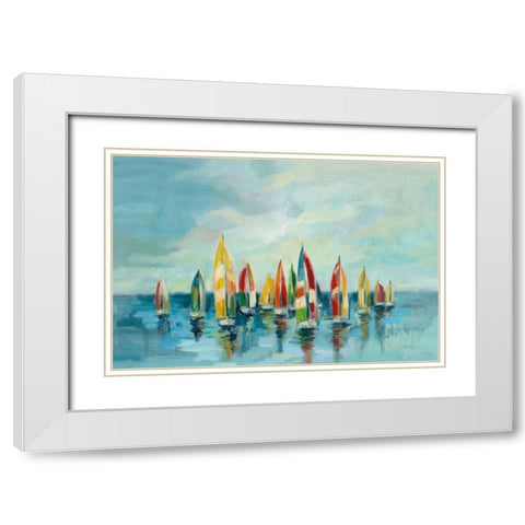 Regatta White Modern Wood Framed Art Print with Double Matting by Vassileva, Silvia