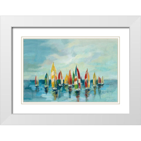 Regatta White Modern Wood Framed Art Print with Double Matting by Vassileva, Silvia