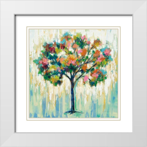 Blooming Tree White Modern Wood Framed Art Print with Double Matting by Vassileva, Silvia