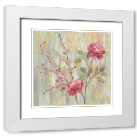 Contemporary Chinoiserie White Modern Wood Framed Art Print with Double Matting by Vassileva, Silvia