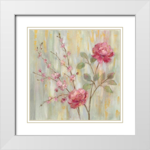 Contemporary Chinoiserie White Modern Wood Framed Art Print with Double Matting by Vassileva, Silvia