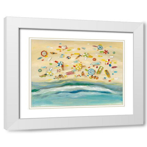 Beach Day White Modern Wood Framed Art Print with Double Matting by Vassileva, Silvia