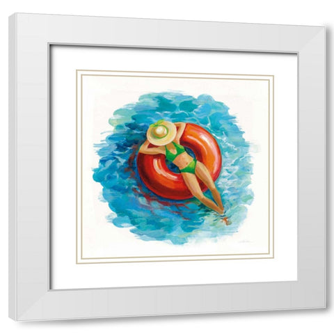 Sunbather I White Modern Wood Framed Art Print with Double Matting by Vassileva, Silvia