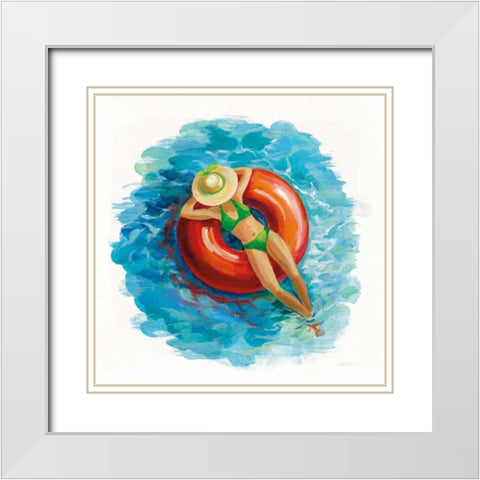Sunbather I White Modern Wood Framed Art Print with Double Matting by Vassileva, Silvia