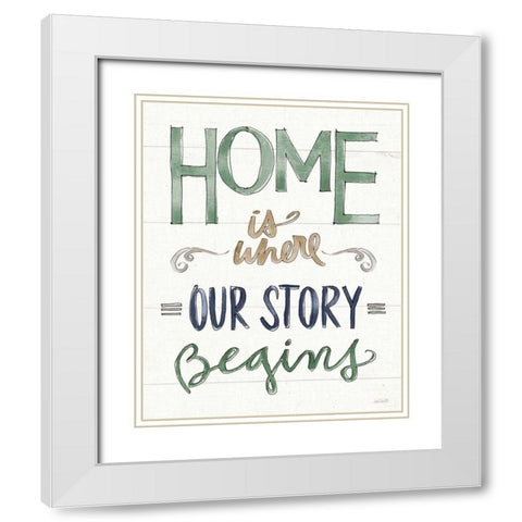 Country Love VII White Modern Wood Framed Art Print with Double Matting by Tavoletti, Anne