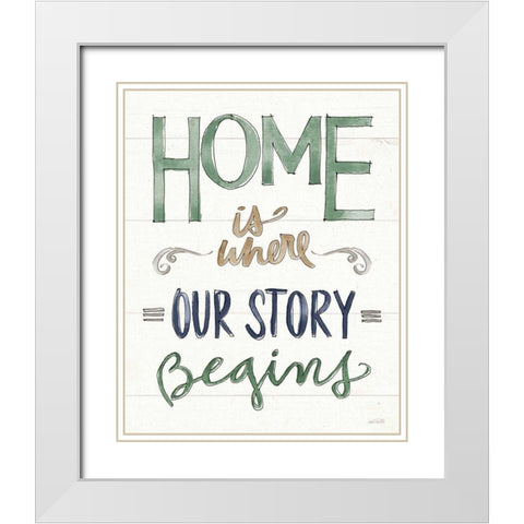 Country Love VII White Modern Wood Framed Art Print with Double Matting by Tavoletti, Anne