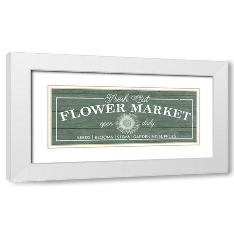 Flower Market I Sage White Modern Wood Framed Art Print with Double Matting by Wild Apple Portfolio