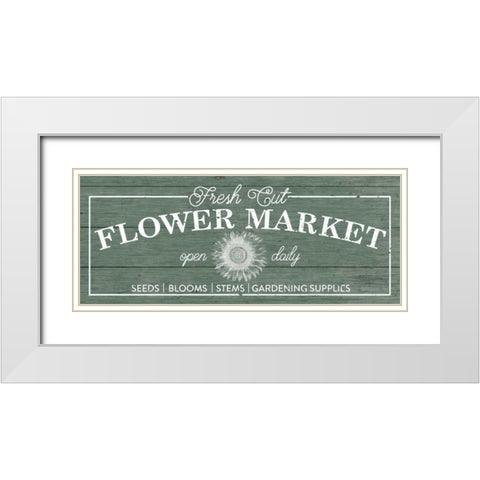Flower Market I Sage White Modern Wood Framed Art Print with Double Matting by Wild Apple Portfolio