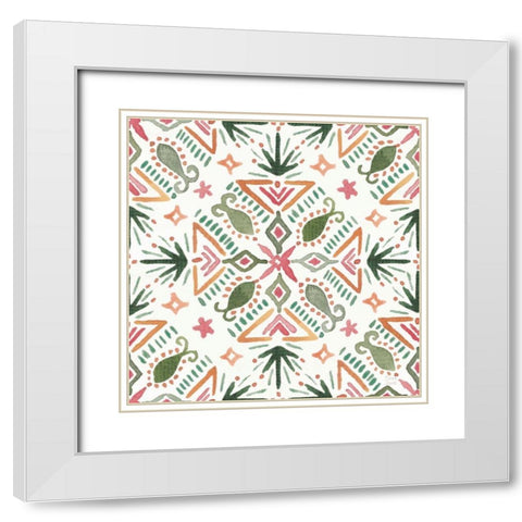 Sweet Southwest Pattern III White Modern Wood Framed Art Print with Double Matting by June, Dina