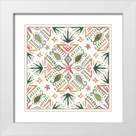 Sweet Southwest Pattern III White Modern Wood Framed Art Print with Double Matting by June, Dina
