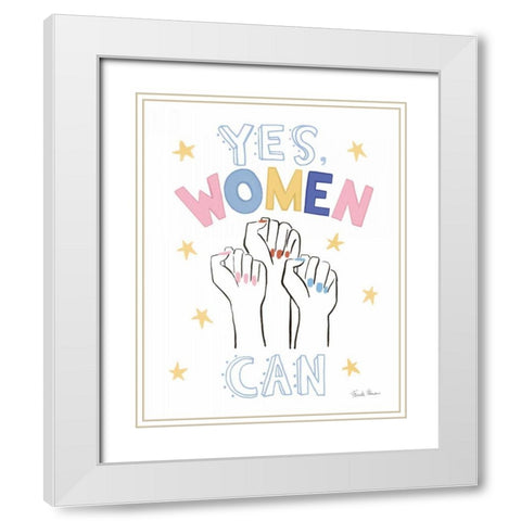 Empowerment I White Modern Wood Framed Art Print with Double Matting by Zaman, Farida