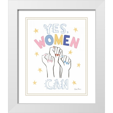 Empowerment I White Modern Wood Framed Art Print with Double Matting by Zaman, Farida