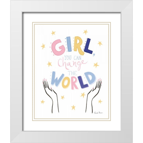 Empowerment II White Modern Wood Framed Art Print with Double Matting by Zaman, Farida