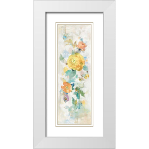 Natural Blooming Splendor III White Modern Wood Framed Art Print with Double Matting by Nai, Danhui
