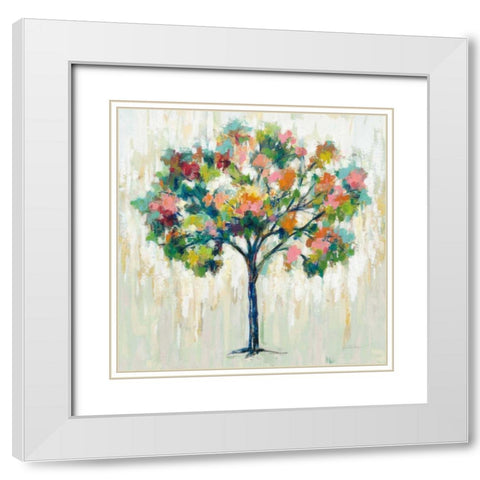 Blooming Tree Neutral White Modern Wood Framed Art Print with Double Matting by Vassileva, Silvia
