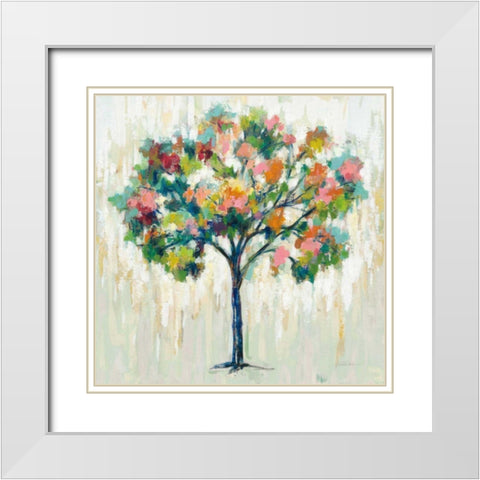 Blooming Tree Neutral White Modern Wood Framed Art Print with Double Matting by Vassileva, Silvia