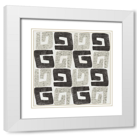 Kubatwist Neutral White Modern Wood Framed Art Print with Double Matting by Warrick, Cheryl