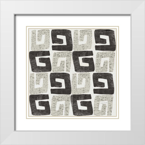 Kubatwist Neutral White Modern Wood Framed Art Print with Double Matting by Warrick, Cheryl