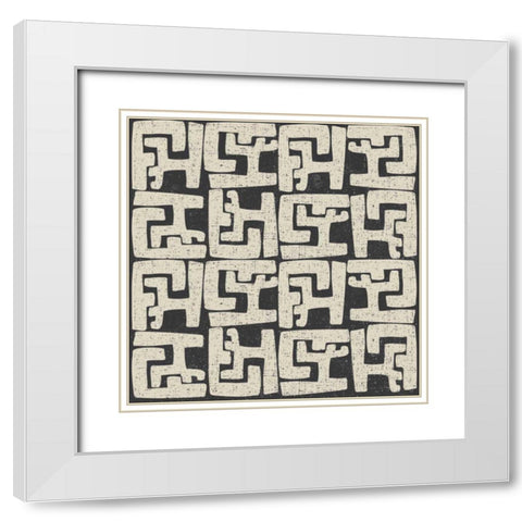 Kuba Play II Neutral White Modern Wood Framed Art Print with Double Matting by Warrick, Cheryl