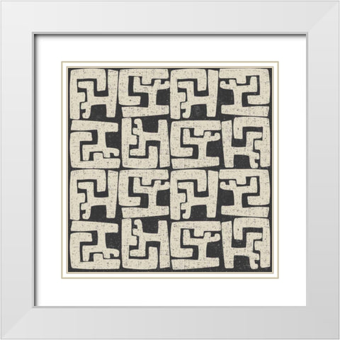 Kuba Play II Neutral White Modern Wood Framed Art Print with Double Matting by Warrick, Cheryl