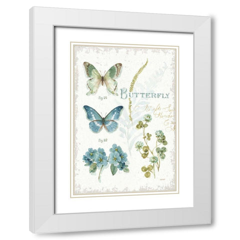 My Greenhouse Botanical Butterfly White Modern Wood Framed Art Print with Double Matting by Audit, Lisa