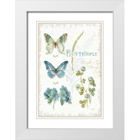 My Greenhouse Botanical Butterfly White Modern Wood Framed Art Print with Double Matting by Audit, Lisa