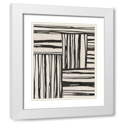 Sentiment Stripes III White Modern Wood Framed Art Print with Double Matting by Paschke, Chris