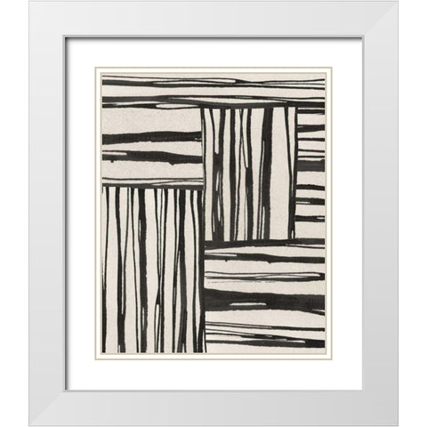 Sentiment Stripes III White Modern Wood Framed Art Print with Double Matting by Paschke, Chris