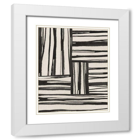 Sentiment Stripes IV White Modern Wood Framed Art Print with Double Matting by Paschke, Chris