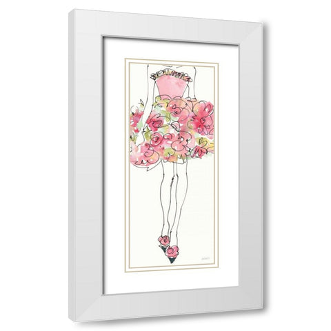 Floral Fashion Shoulders I Pink White Modern Wood Framed Art Print with Double Matting by Tavoletti, Anne