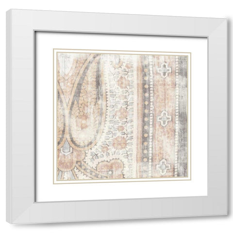 Antique Cloth II White Modern Wood Framed Art Print with Double Matting by Wild Apple Portfolio