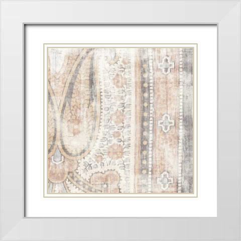 Antique Cloth II White Modern Wood Framed Art Print with Double Matting by Wild Apple Portfolio