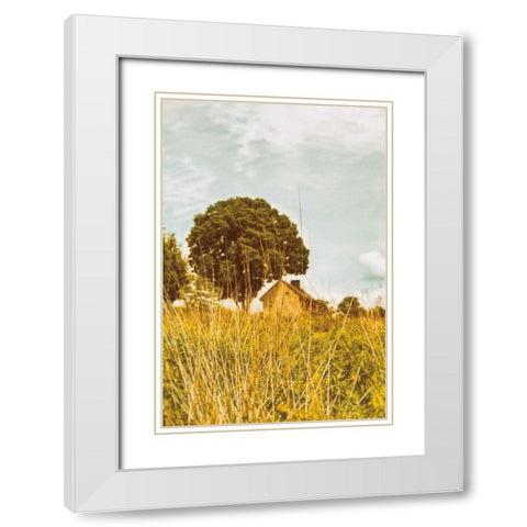 Grass and Sky White Modern Wood Framed Art Print with Double Matting by Aledanda