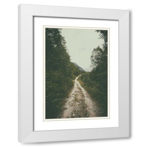 The Path We Followed White Modern Wood Framed Art Print with Double Matting by Aledanda