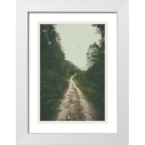 The Path We Followed White Modern Wood Framed Art Print with Double Matting by Aledanda