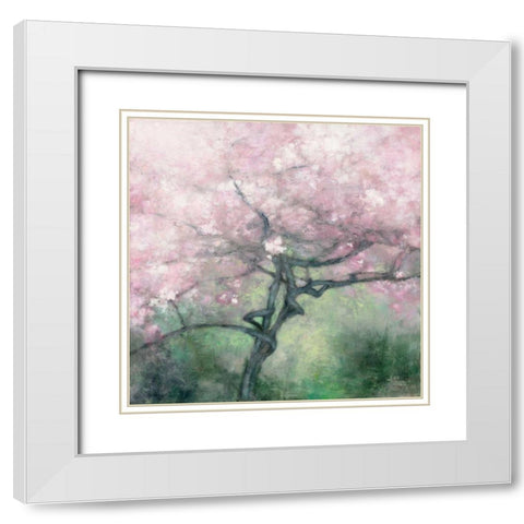 Blooming Apple Tree White Modern Wood Framed Art Print with Double Matting by Purinton, Julia