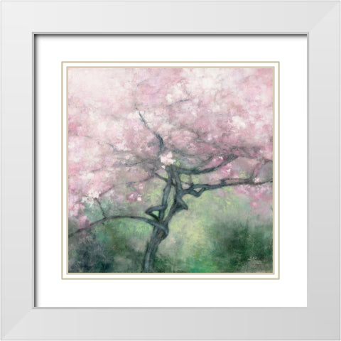 Blooming Apple Tree White Modern Wood Framed Art Print with Double Matting by Purinton, Julia