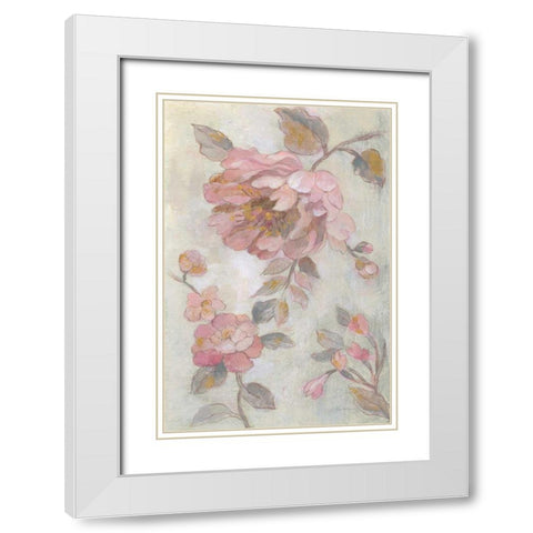 Romantic Spring Flowers II White Modern Wood Framed Art Print with Double Matting by Vassileva, Silvia